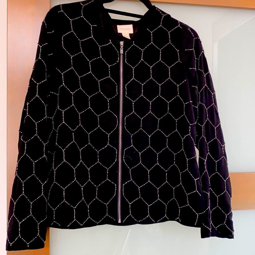 Chico’s black jacket size 1 beaded
